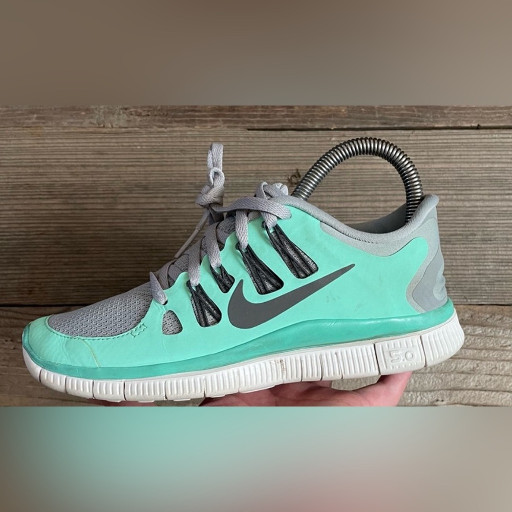 Women Nike Free 5.0+ Green Glow Running Shoes Sneakers